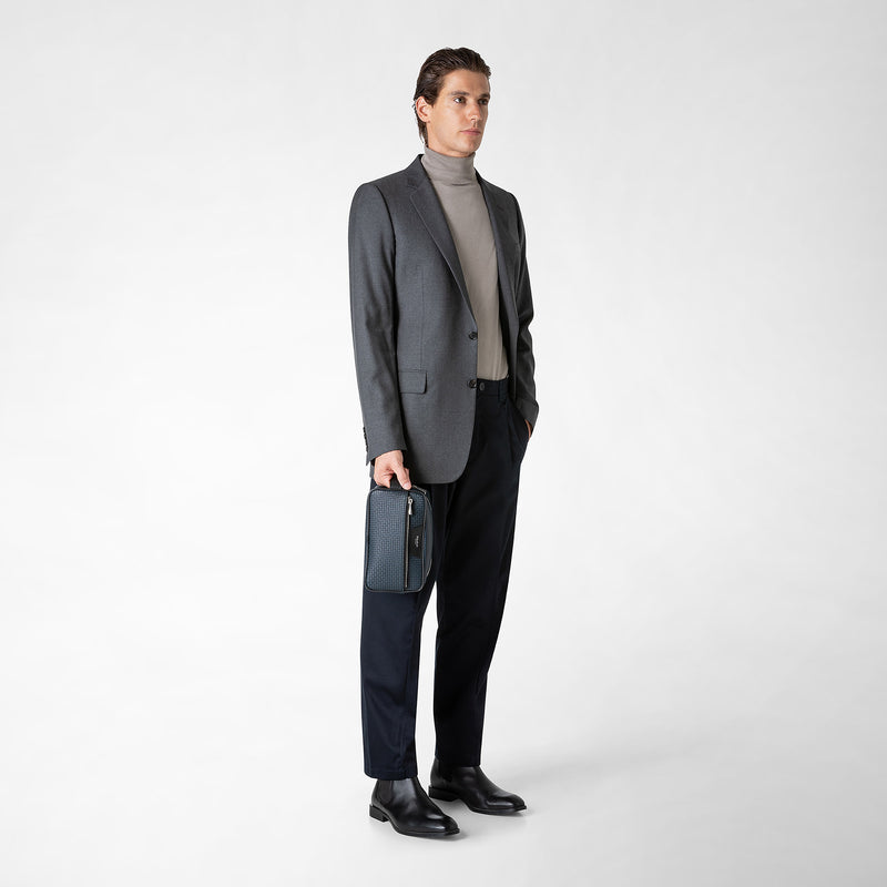 Serapian Trousse da bagno in stepan blu oceano-nero