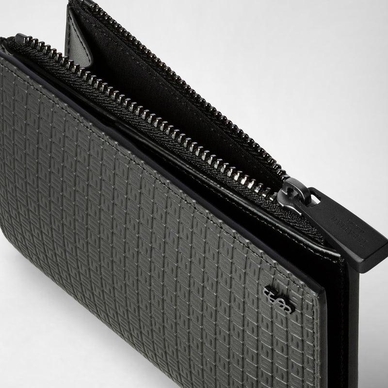 Serapian Vertical Billfold With Zip In Stepan Black Black Eclipse