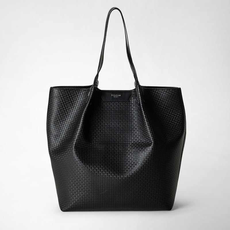 Serapian Vertical Secret Tote Bag Stepan Nero-nero Eclissi