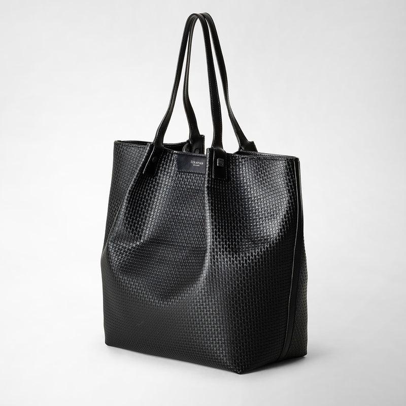 Serapian Vertical Secret Tote Bag Stepan Nero-nero Eclissi
