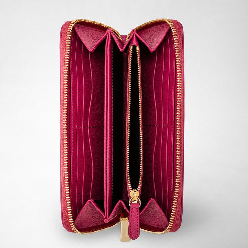 Serapian Zip-around Wallet In Rugiada Leather Petal