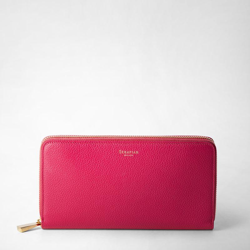 Serapian Zip-around wallet in rugiada leather petal