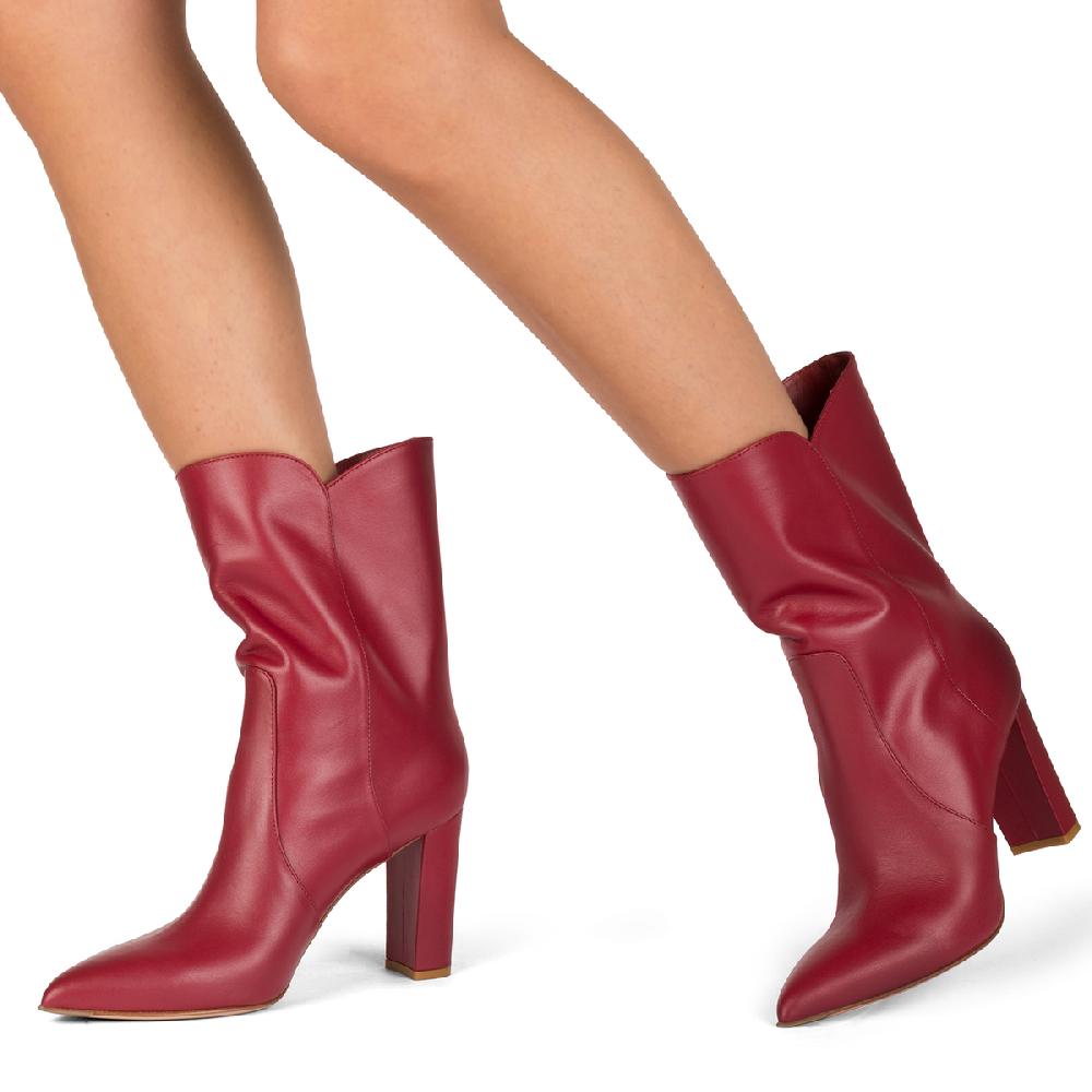 Sergio Levantesi Dana | Stivale In Pelle Di Vitello Rosso Rubino