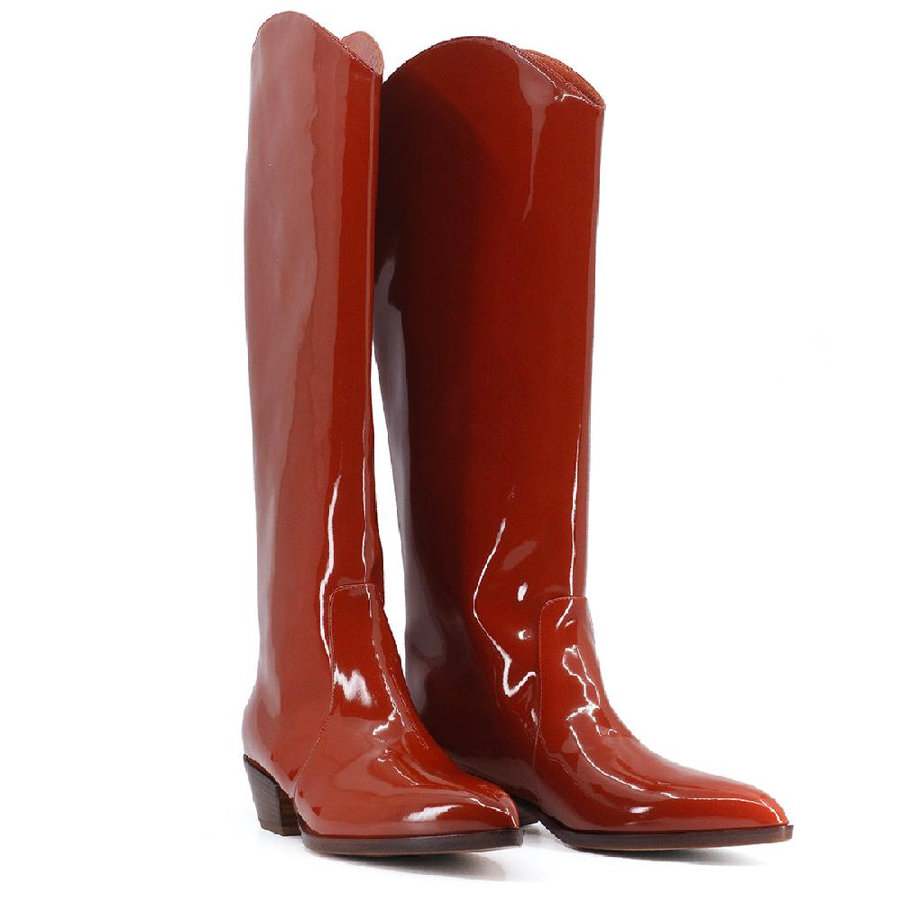 Sergio Levantesi Hilary Rust. Stivaletti Texani In Sintetico Lucido