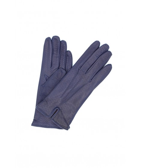 Sermoneta Gloves Guanti in Nappa foderato cashmere Blu/misterioso
