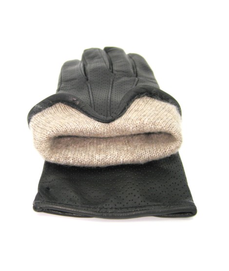 Sermoneta Gloves Guanti In Nappa Foderato Cashmere Nero