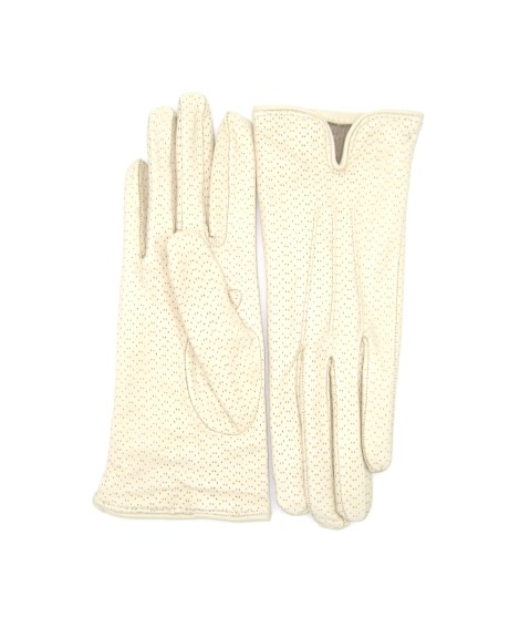 Sermoneta Gloves Guanti In Nappa Foderato Cashmere Panna