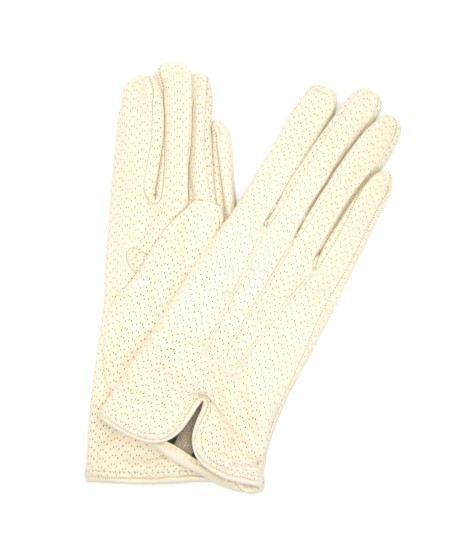 Sermoneta Gloves Guanti in Nappa foderato cashmere Panna