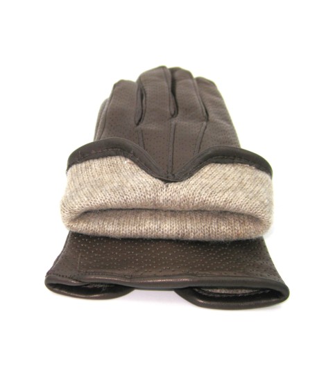 Sermoneta Gloves Guanti In Nappa Foderato Cashmere Testa Di Moro