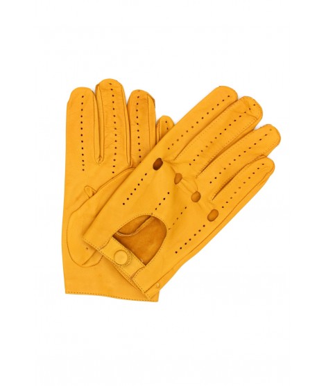 Sermoneta Gloves Guanto da Guida in Nappa dita intere Giallo ocra