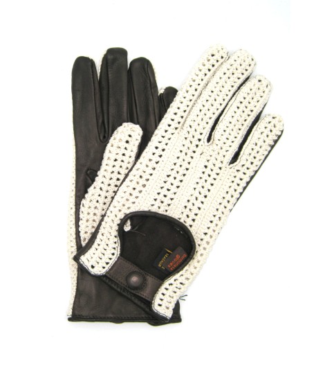 Sermoneta Gloves Guanto Guida in Nappa e Corda dita intere T.Moro