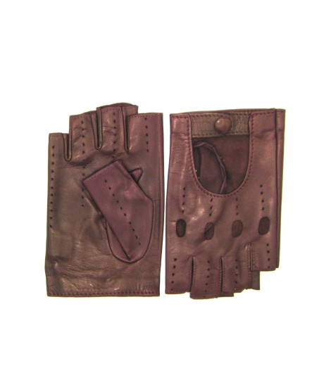Sermoneta Gloves Guanto Guida In Nappa Mezze Dita Bordeaux