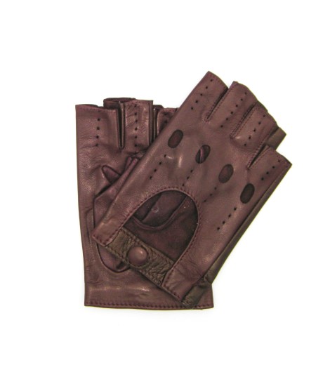 Sermoneta Gloves Guanto Guida in Nappa mezze dita Bordeaux