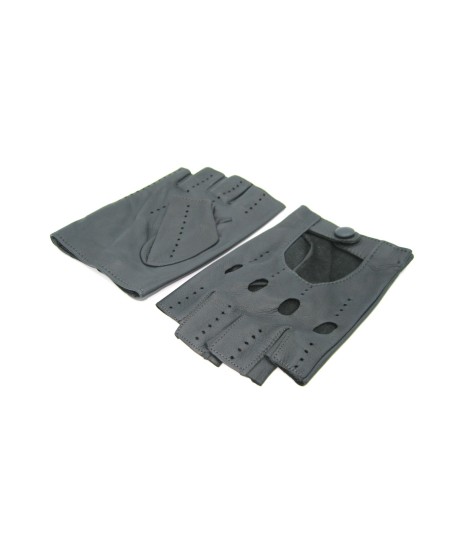 Sermoneta Gloves Guanto Guida In Nappa Mezze Dita Grigio