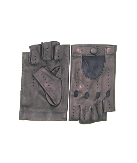 Sermoneta Gloves Guanto Guida In Nappa Mezze Dita Navy