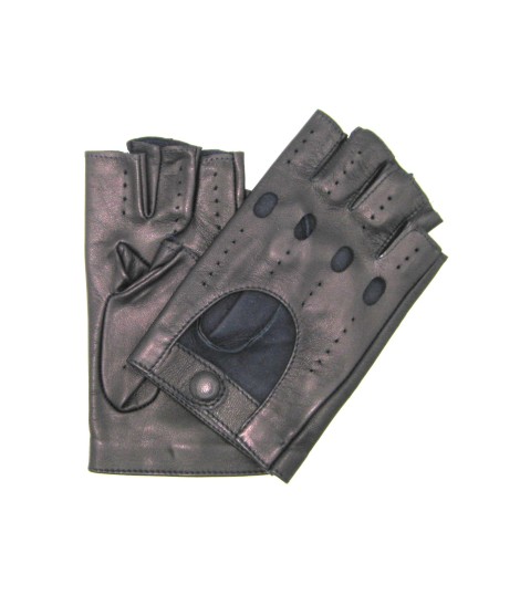 Sermoneta Gloves Guanto Guida in Nappa mezze dita Navy