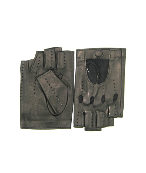 Sermoneta Gloves Guanto Guida In Nappa Mezze Dita Nero