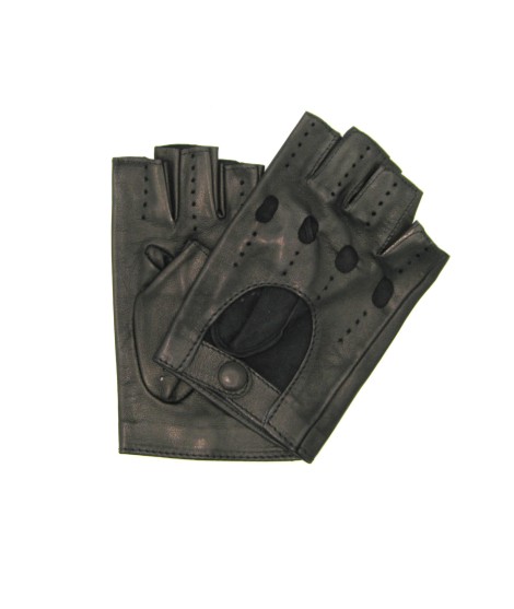Sermoneta Gloves Guanto Guida in Nappa mezze dita Nero