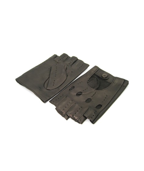 Sermoneta Gloves Guanto Guida In Nappa Mezze Dita T.Moro