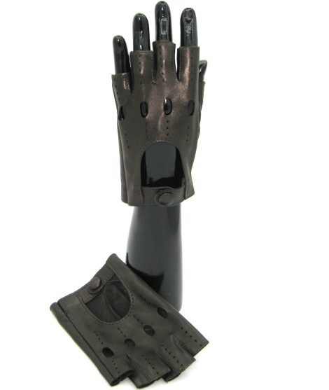 Sermoneta Gloves Guanto Guida In Nappa Mezze Dita T.Moro