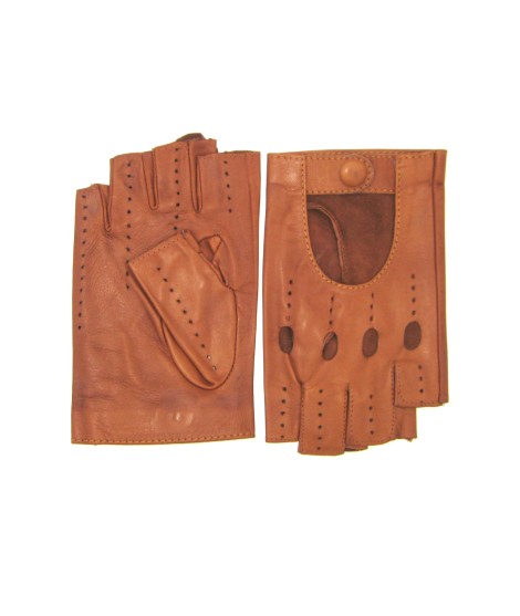 Sermoneta Gloves Guanto Guida In Nappa Mezze Dita Tan
