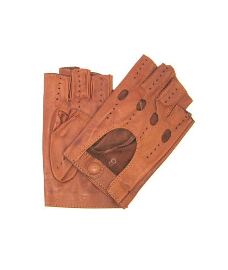 Sermoneta Gloves Guanto Guida in Nappa mezze dita Tan