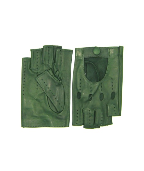 Sermoneta Gloves Guanto Guida In Nappa Mezze Dita Verde Oliva