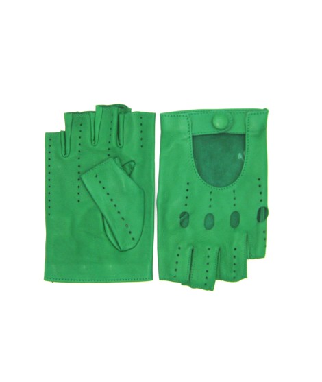 Sermoneta Gloves Guanto Guida In Nappa Mezze Dita Verde Smeraldo