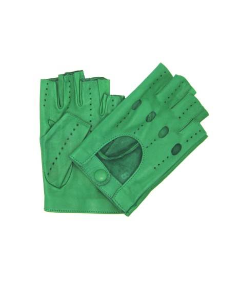 Sermoneta Gloves Guanto Guida in Nappa mezze dita Verde Smeraldo