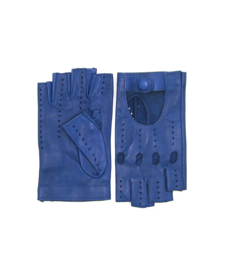 Sermoneta Gloves Guanto Guida In Nappa Sfoderato 1/2 Dita Blu/Royal