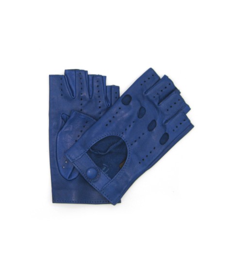 Sermoneta Gloves Guanto Guida in Nappa sfoderato 1/2 dita Blu/Royal