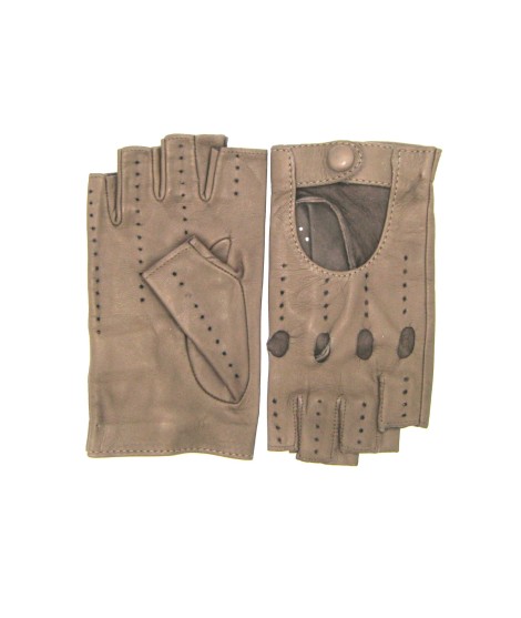 Sermoneta Gloves Guanto Guida In Nappa Sfoderato 1/2 Dita Fango