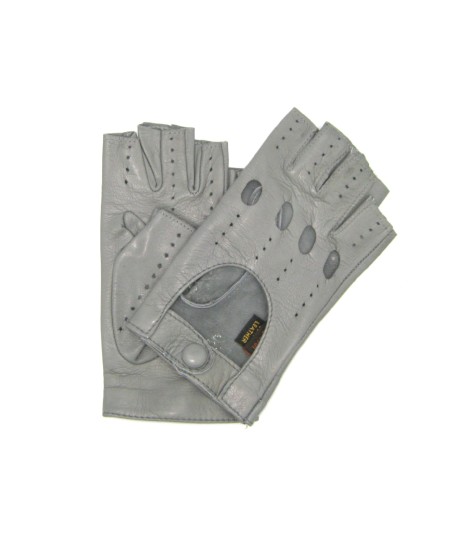 Sermoneta Gloves Guanto Guida in Nappa sfoderato 1/2 dita Grigio Perla