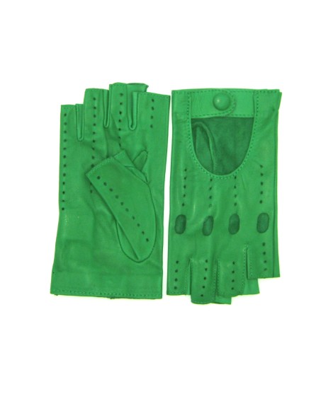 Sermoneta Gloves Guanto Guida In Nappa Sfoderato 1/2 Dita Verde Smeraldo