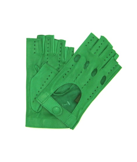 Sermoneta Gloves Guanto Guida in Nappa sfoderato 1/2 dita Verde Smeraldo
