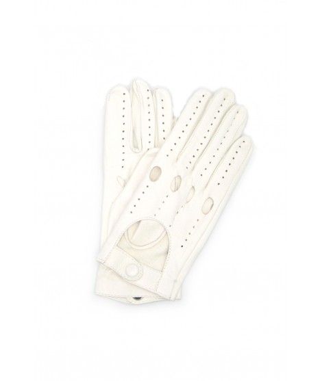 Sermoneta Gloves Guanto Guida in Nappa sfoderato dita intere Bianco