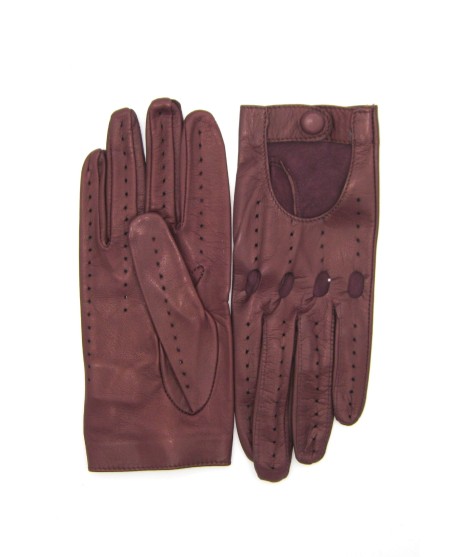 Sermoneta Gloves Guanto Guida In Nappa Sfoderato Dita Intere Bordeaux