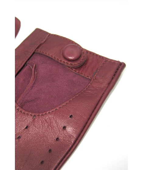 Sermoneta Gloves Guanto Guida In Nappa Sfoderato Dita Intere Bordeaux
