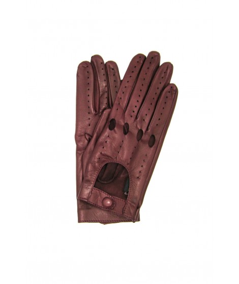 Sermoneta Gloves Guanto Guida in Nappa sfoderato dita intere Bordeaux
