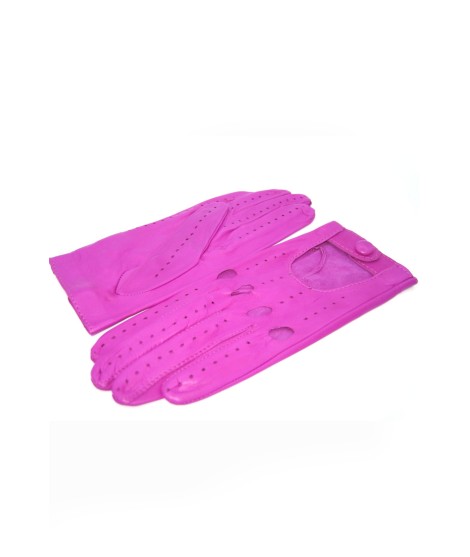 Sermoneta Gloves Guanto Guida In Nappa Sfoderato Dita Intere Fucsia