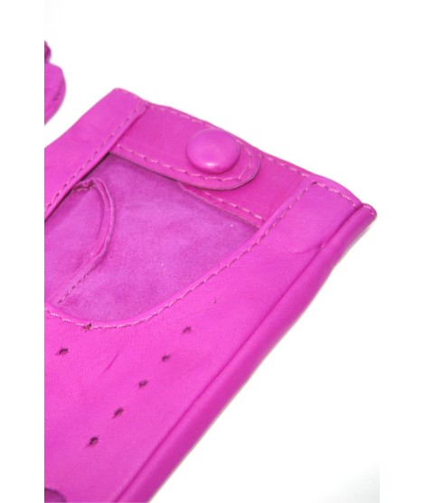 Sermoneta Gloves Guanto Guida In Nappa Sfoderato Dita Intere Fucsia