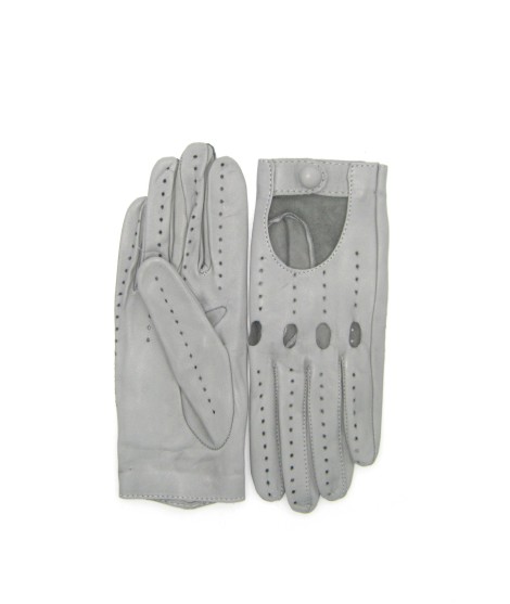 Sermoneta Gloves Guanto Guida In Nappa Sfoderato Dita Intere Grigio Perla