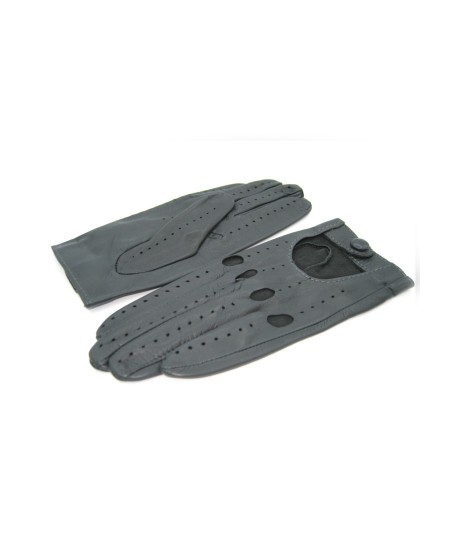 Sermoneta Gloves Guanto Guida In Nappa Sfoderato Dita Intere Grigio Scuro