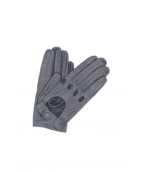 Sermoneta Gloves Guanto Guida in Nappa sfoderato dita intere Grigio scuro
