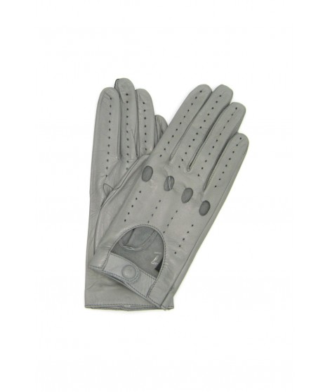 Sermoneta Gloves Guanto Guida in Nappa sfoderato dita intere Grigio Perla