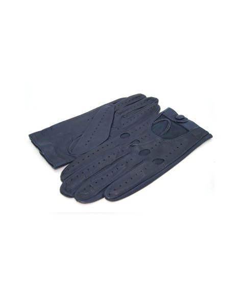 Sermoneta Gloves Guanto Guida In Nappa Sfoderato Dita Intere Navy