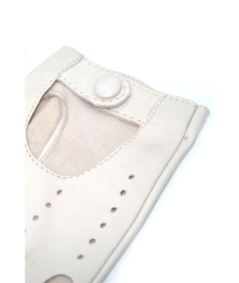 Sermoneta Gloves Guanto Guida In Nappa Sfoderato Dita Intere Panna