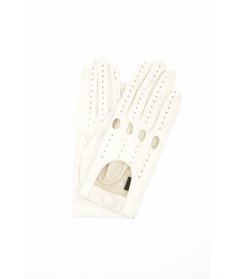 Sermoneta Gloves Guanto Guida in Nappa sfoderato dita intere Panna