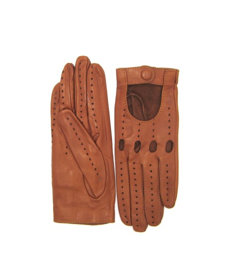 Sermoneta Gloves Guanto Guida In Nappa Sfoderato Dita Intere Tan