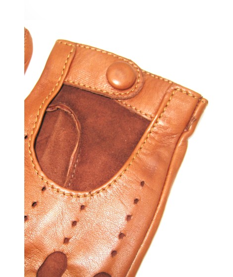 Sermoneta Gloves Guanto Guida In Nappa Sfoderato Dita Intere Tan
